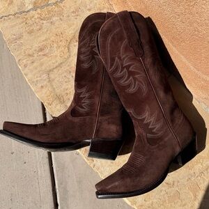 Tecovas Brown Suede Western Boots
